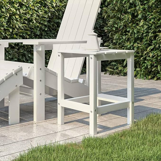 Adirondack Garden Table Adirondack Chair Wood Recliner Chair Adirondack Garden Chair Deck Chair Balcony Chair Garden Lounger White 38 x 38 x 46 cm HDPE