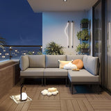 Sundale 5 Pieces Outdoor Patio Furniture Set, Metal Sectional Sofa Patio Conversation Set with Coffee Table - Photo 9