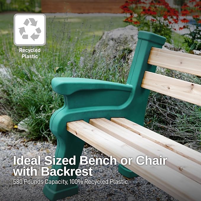 RTS Home Accents Custom Length Lightweight Indoor or Outdoor Bench Ends with Backrest and Armrest - Photo 6