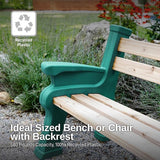 RTS Home Accents Custom Length Lightweight Indoor or Outdoor Bench Ends with Backrest and Armrest - Photo 6
