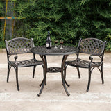 31.5" Cast Aluminum Patio Table with 2.2" Umbrella Hole, Anti-Rust Outdoor Patio Dining Tables - Photo 6