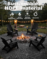 Adjustable Adirondack Chair Set of 6 with Cup Holder, All Weather HDPE Fire Pit Chairs for Deck, Backyard, Patio, Black - Photo 5