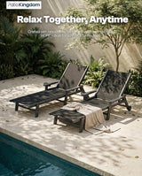 Patio Chaise Lounge Chair with Wheels & Cup Holder - Photo 5