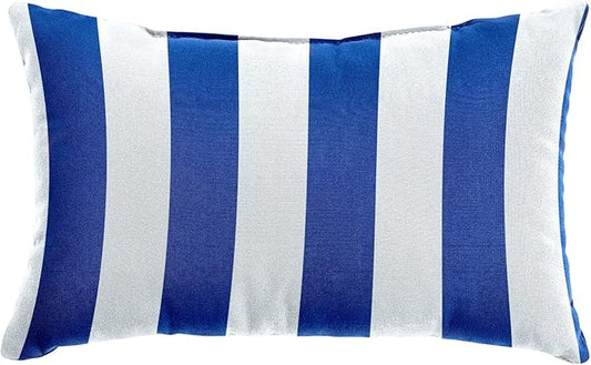 BrylaneHome Lumbar Pillow - 20" L x 13" W - Patio & Outdoor - Water, Stain & Fade Resistant - Bright Cobalt Cabana