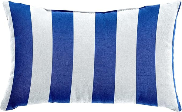 BrylaneHome Lumbar Pillow - 20" L x 13" W - Patio & Outdoor - Water, Stain & Fade Resistant - Bright Cobalt Cabana - Photo 1