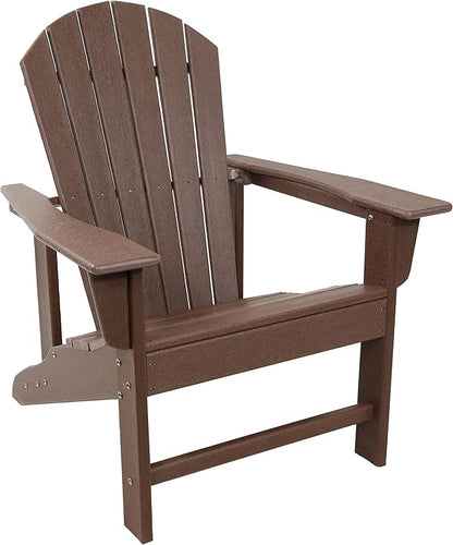 Sunnydaze All-Weather Upright Adirondack Chair - for Patio or Yard - 300-Pound Capacity - 38.25-Inch - Brown