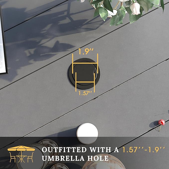 VICLLAX 47.2" Outdoor Round Patio Table for Lawn Garden - Photo 3