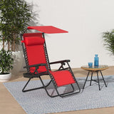 Best Choice Products Folding Zero Gravity Outdoor Recliner Patio Lounge Chair w/Adjustable Canopy Shade, Headrest - Photo 2