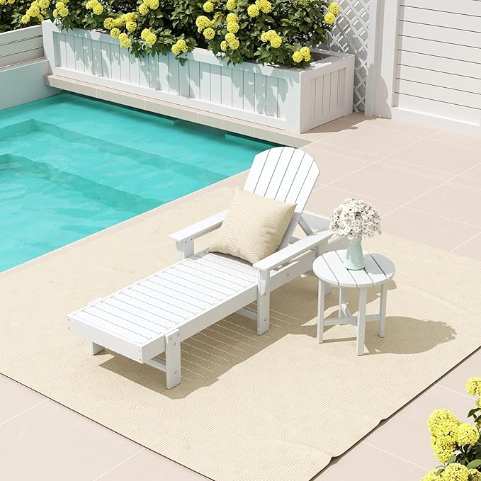 WestinTrends Dylan 2 Piece Adirondack Reclining Chaise Lounge with Arms White