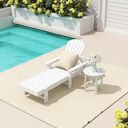 WestinTrends Dylan 2 Piece Adirondack Reclining Chaise Lounge with Arms White