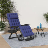Slendor Zero Gravity Chair Oversized, 33In XXL Reclining Lounge Chair with Removable Cushion, Cup Tray, Footrest - Photo 2