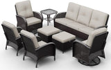 Joyside Wicker Patio Furniture Set, 8 Piece Outdoor Furniture Set with Thickened Cushions, High Back, Deep Seating - Photo 9