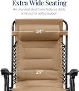 Best Choice Products Oversized Padded Zero Gravity Chair, Folding Outdoor Patio Recliner - Photo 3