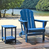 Adirondack Small Outdoor Side Table - Weatherproof HDPE Patio End Table with 2-Tier Storage for Firepit, Balcony, Garden - Photo 2