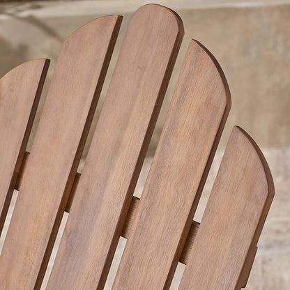 Christopher Knight Home Cara Outdoor Foldable Acacia Wood Adirondack Chair, Dark Brown Finish