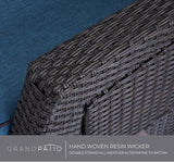 Grand patio Outdoor Recliner Chair Patio 150° Lay Flat Recliner with Flip Table Wicker Reclining Lounge Chair Peacock - Photo 8