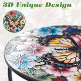 Outdoor Side Table Mosaic Patio Small End Table Metal Coffee Tea Accent Table for Patio Living Room Bedroom Yard Porch - Photo 3
