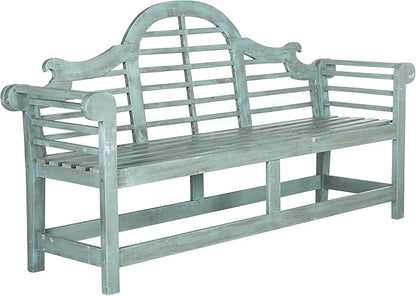 Safavieh Outdoor Collection Khara Bench, Beach House Blue