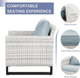 Wicker Outdoor Patio Chairs Set - 3 Piece Rattan Patio Furniture Bistro Chairs Set with Waterproof Wicker - Photo 4