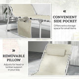 Outsunny Tanning Chair Set of 2 with Face Hole, Side Table - Photo 9