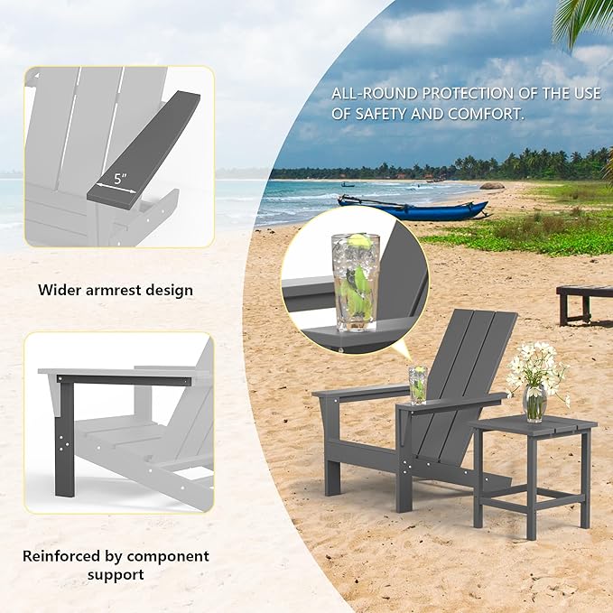 12 Pieces Adirondack Chair Set Outdoor Adirondack Chair Plastic HDPE All-Weather Adirondack Chairs Outdoor Fire Pit - Photo 4