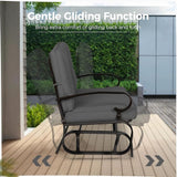 Crownland Outdoor Patio Textilene Glider Chair, Rocking Glider Bench for 2 Person, Porch Loveseat Seating with Cushion - Photo 6