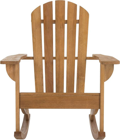 Safavieh PAT7042A Outdoor Collection Brizio Teak Rocking Adirondack Chair