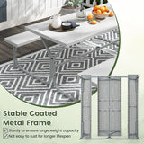 Giantex 6FT Picnic Table Bench Set Outdoor Camping All Weather Metal Base Wood-Like Texture Backyard Poolside Dining - Photo 7