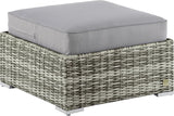 Elle Decor Vallauris Patio Outdoor Furniture Collection, Premium All Weather Wicker, Ottoman, Gray - Photo 6