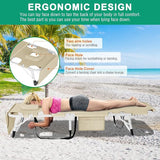 LILYPELLE Folding Chaise Lounge Chair with Mattress, 5 Position Beach Chair with Face Hole - Photo 3