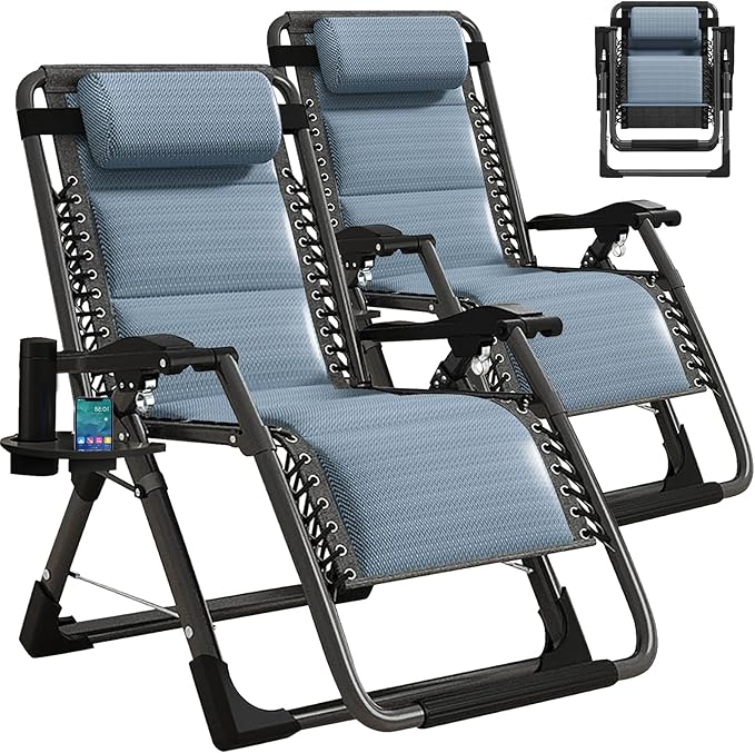 Slsy Zero Gravity Chair, Reclining Lounge Chair with Removable Tray for Indoor and Outdoor - Photo 1