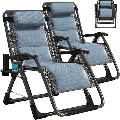Slsy Zero Gravity Chair, Reclining Lounge Chair with Removable Tray for Indoor and Outdoor, Patio Recliner Folding Reclining Chair