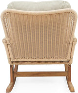 Outdoor Wooden Rocking Chair, Patio Rocking Chair with Soft Cushions & Wood Leg - Photo 6