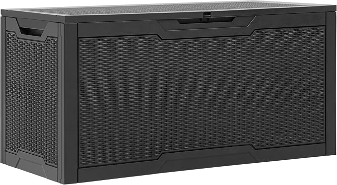 YITAHOME 100 Gallon Large Resin Deck Box Outdoor Storage Boxes for Patio Furniture, Outdoor Cushions - Photo 8