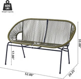 GDFStudio Patio Loveseat All-Weather Rattan 2 Seater Sofa Outdoor Patio Furniture Set for Balcony Poolside Backyard - Photo 2