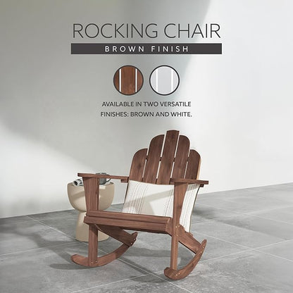 Linon Woodstock Rocking Chair, Teak