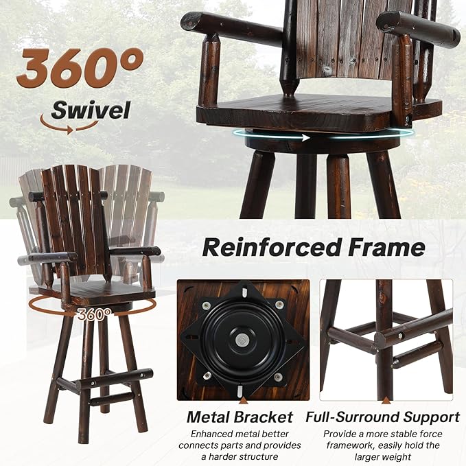 HOMEDIARY 3 Piece Outdoor Bar Set - Photo 3