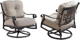 Oakland Living Aluminum Outdoor Swivel Club Finish with Thick Tan Polyester Cushions (Set of 2) Deep Seating Rocking - Photo 3