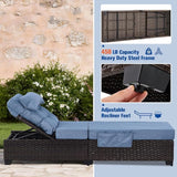 Outdoor Chaise Lounge Chair, Patio Rattan Adjustable Recliner with 5-Inch Thick Cushion - Photo 7
