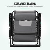 JEAREY Oversized Padded Zero Gravity Chairs, Folding Lounge Chair Outdoor Patio Recliner - Photo 6