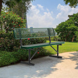 4/6/8 Feet Park Bench for Outside Heavy Duty Metal, Garden Benches Outdoor Bench with Backrest & Portable Frame - Photo 2