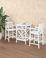 3-Piece Adirondack Chairs and Table Set, HDPE Patio Bar Sets, All Weather Outdoor Bar Stools Set - Photo 2