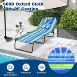 Giantex Tanning Chair, Folding Beach Chair, Adjustable Patio Lounge Chair with Face Hole, Removable Pillows, Carry Strap - Photo 8