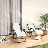 Outsunny Zero Gravity Chairs Set of 2, Reclining Folding Zero Gravity Lounge Chair, Outdoor Lounge Chairs with Cushion - Photo 2