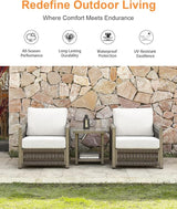 Patio Sofa Chair, Never Rusts Aluminum Outdoor Armchair with Washable Cushions - Photo 4