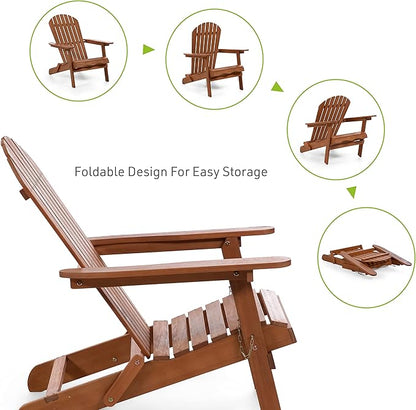 Greemotion Set of 2 Elk 34 in. W All Weather Outdoor Patio Eucalyptus Wood Adirondack Chair Solid Wood for Outdoor Fire Pit, Deck, Beach, Garden, Campfire Chairs, Weather Resistant, Gray