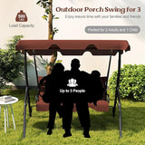 Tangkula 3 Person Porch Swing, Patio Swing with Removable Cushion & Powder-Coated Steel Frame - Photo 3