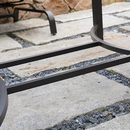 Grand patio Outdoor Glass Coffee Table,Outdoor Furniture Coffee,Patio Garden Furniture Multi-Functional Tea Table with Tempered Glass Top, for Conversation-Square (Tea Table with Glass Top)