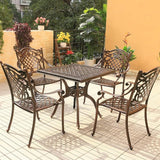 Outdoor Dining Chair Cast Aluminum Patio Chairs Set of 2 All-Weather Patio Dining Chair with Adjustable Feet for - Photo 2