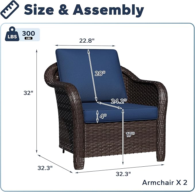 Patio PE Rattan Chairs Set of 2 - Photo 2